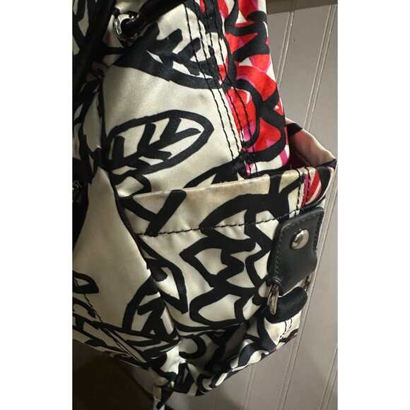 Coach Poppy Floral Black Red Backpack Print Front Zipper Adjustable Straps - Picture 12 of 15